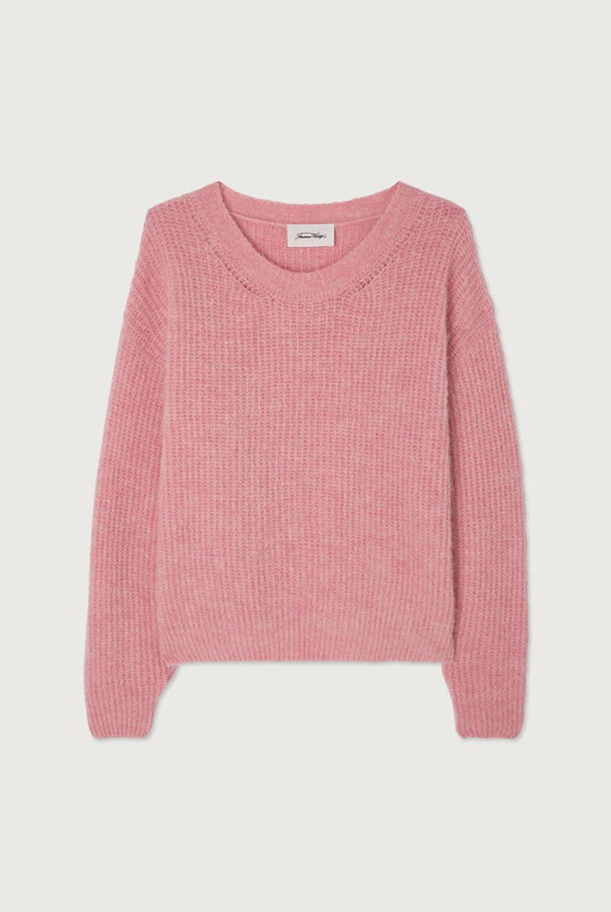 Luźny, różowy sweter EAST American Vintage o pudełkowym kroju