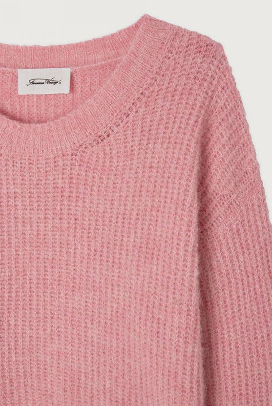 Luźny, różowy sweter EAST American Vintage o pudełkowym kroju