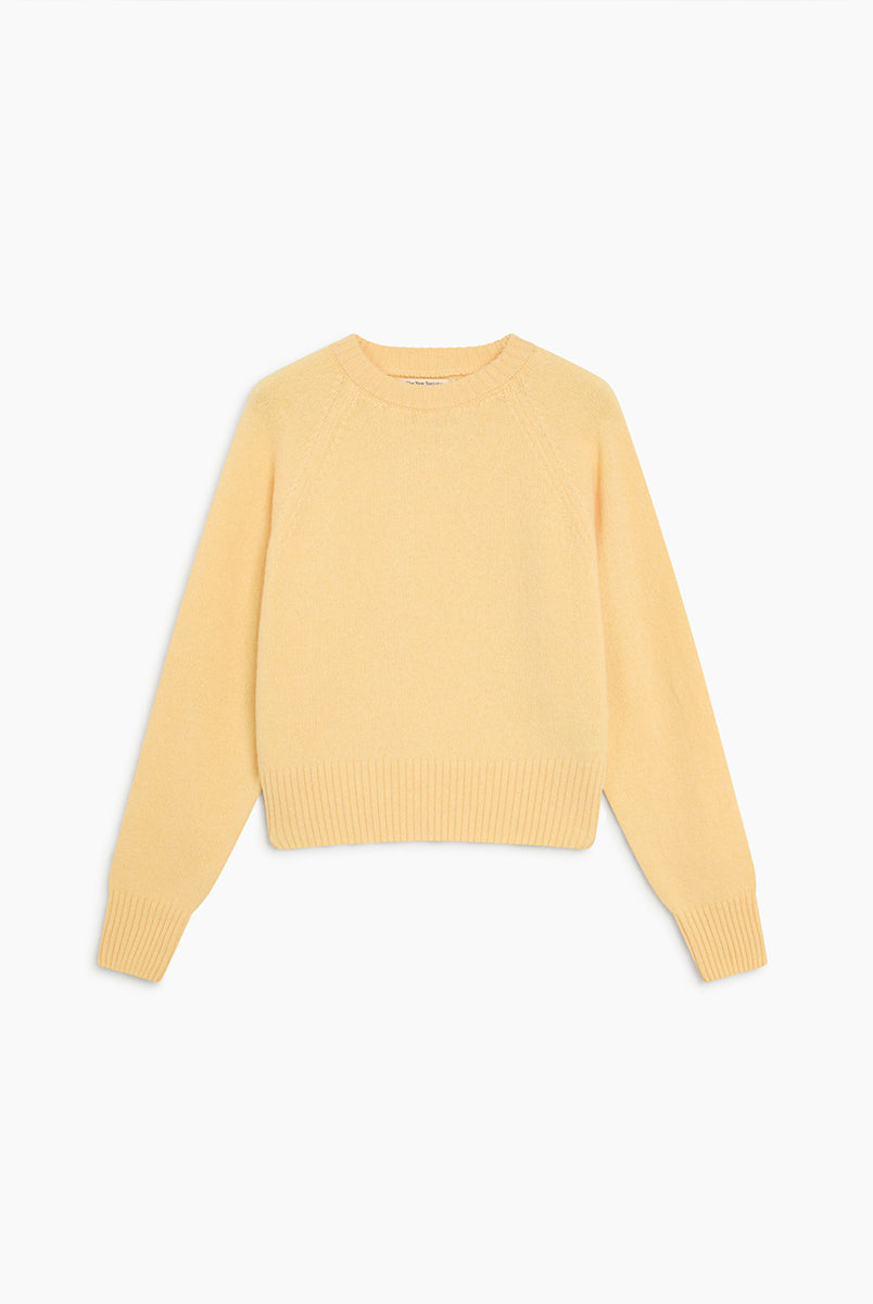Jasny, pastelowy sweter Breeze TNS Sunlight o klasycznym, prostym kroju z okrągłym dekoltem wykończonym delikatnym ściągaczem. Posiada długie, nieco luźniejsze rękawy, które przy nadgarstkach przechodzą w szerokie ściągacze. Dół ma nieco krótszą długość, sięgającą do okolic pasa, co sprawia, że świetnie komponuje się z ciemnymi, szerokimi spodniami z wysokim stanem. Wykonany z mieszanki wełny merino i kaszmiru.
-Okrągły dekolt
-Wykończony ściągaczami
-Miękka tkanina z wełną merino i kaszmirem
