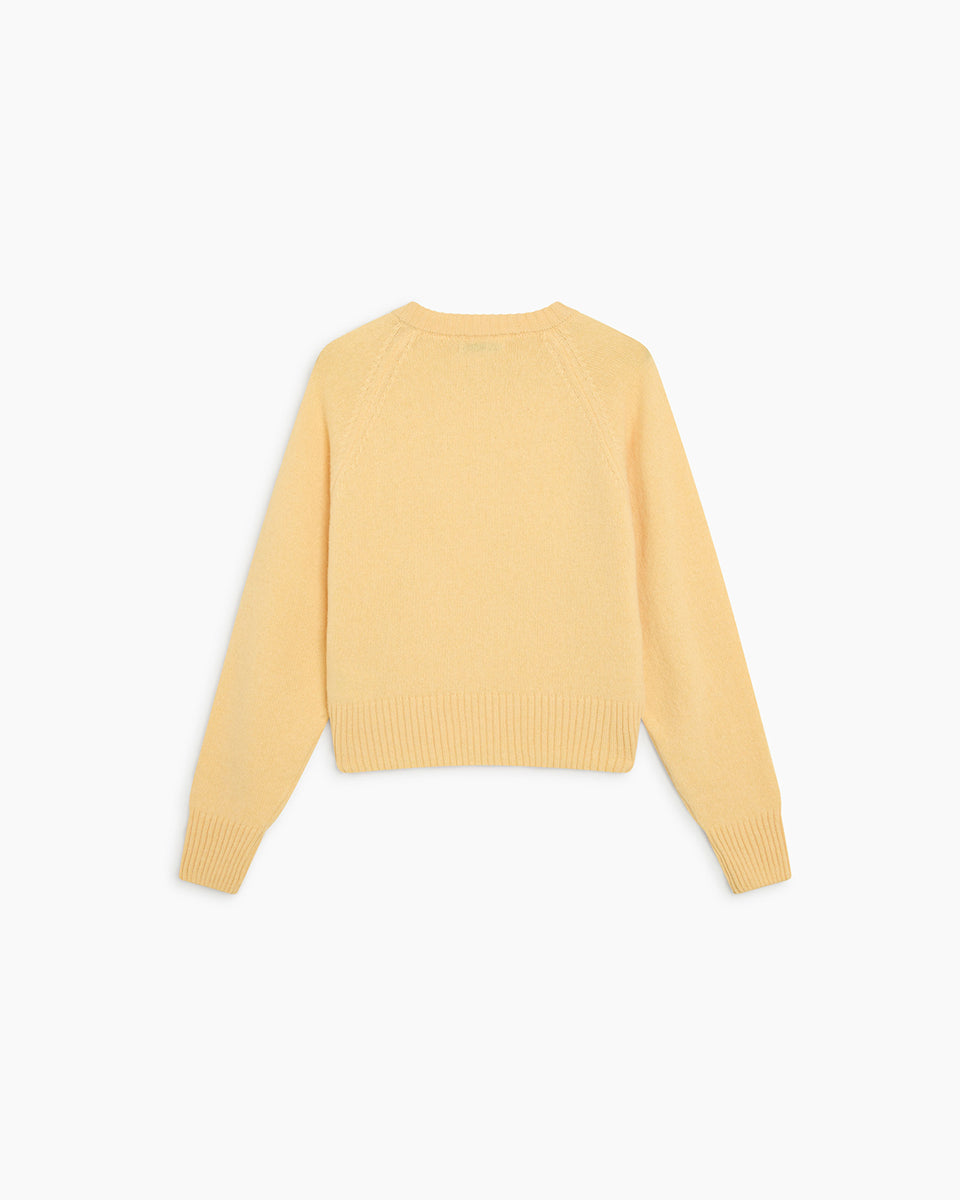 Jasny, pastelowy sweter Breeze TNS Sunlight o klasycznym, prostym kroju z okrągłym dekoltem wykończonym delikatnym ściągaczem. Posiada długie, nieco luźniejsze rękawy, które przy nadgarstkach przechodzą w szerokie ściągacze. Dół ma nieco krótszą długość, sięgającą do okolic pasa, co sprawia, że świetnie komponuje się z ciemnymi, szerokimi spodniami z wysokim stanem. Wykonany z mieszanki wełny merino i kaszmiru.
-Okrągły dekolt
-Wykończony ściągaczami
-Miękka tkanina z wełną merino i kaszmirem