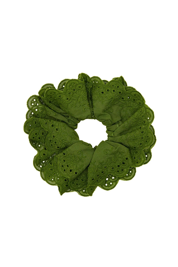 Duża, materiałowa, koronkowa gumka do włosów scrunchie Lace Pico Copenhagen. 