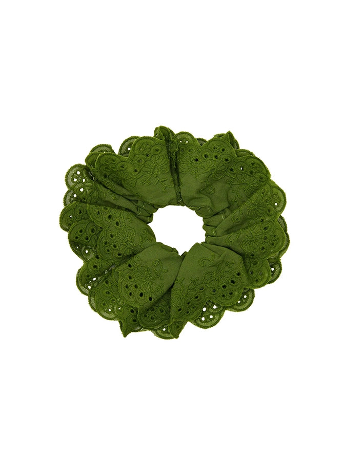 Duża, materiałowa, koronkowa gumka do włosów scrunchie Lace Pico Copenhagen. 