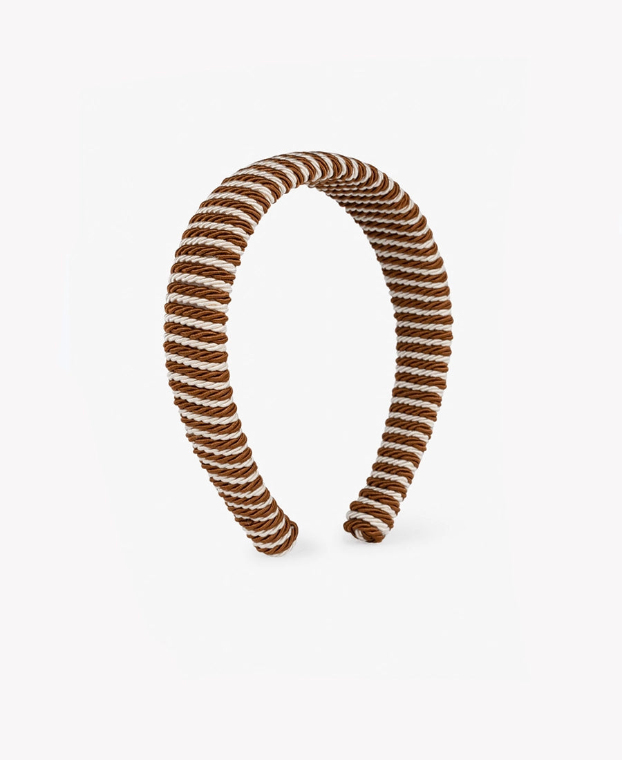 Usztywniana opaska do włosów Striped SUI AVA z fakturą.