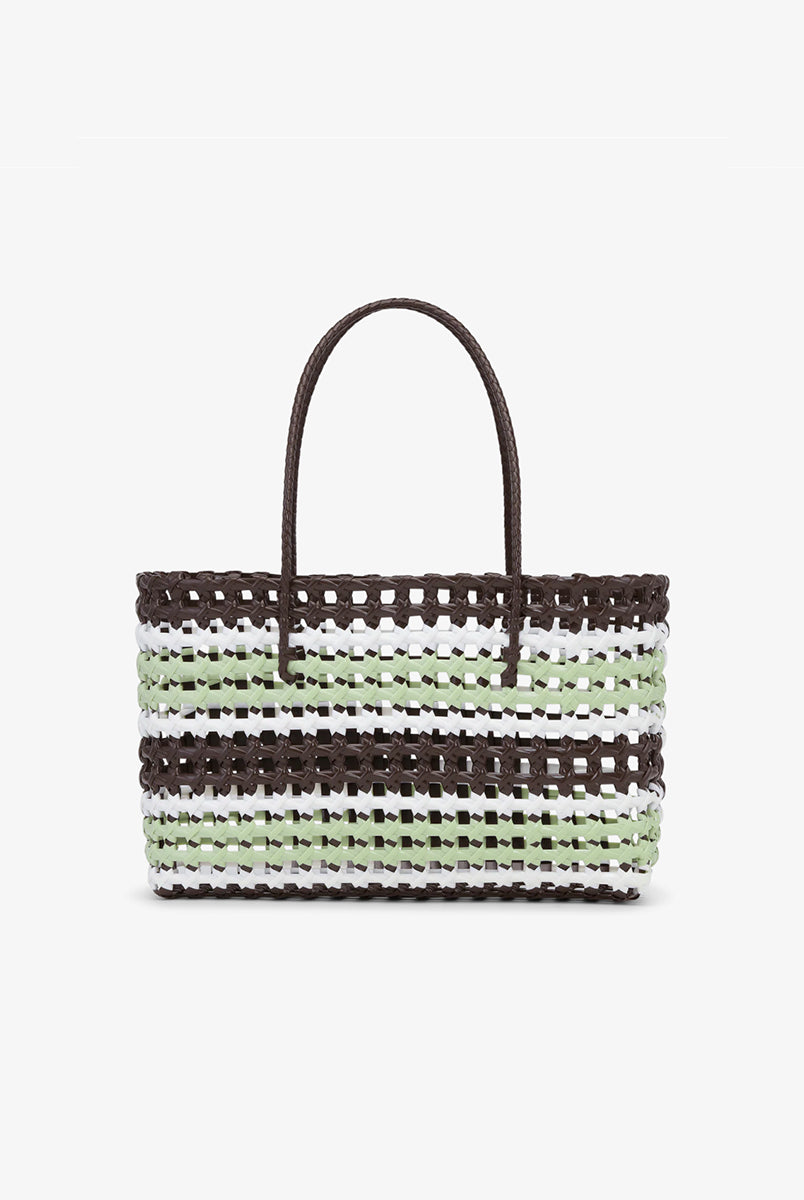 Torba Kaya Woven Tote Big SUI AVA o plecionej fakturze i klasycznym, stonowanym wyglądzie. Zaprojektowana zarówno do noszenia na codzień, jak i na specjalne okazje. 