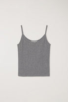 Krótki, cienki, szary top na ramiączkach&nbsp;CROCHET SLEEVELESS Dunst