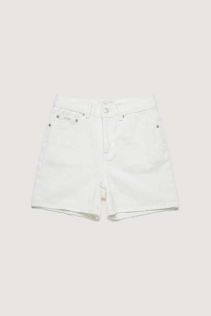 białe, jeansowe szorty z wysokim stanem Essential denim shorts Dunst