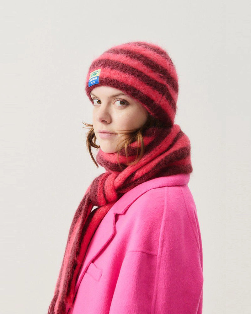 BYMI Bordeaux American Vintage Striped Alpaca Beanie – Kyosk.pl