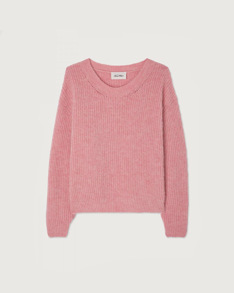 Luźny, różowy sweter EAST American Vintage o pudełkowym kroju
