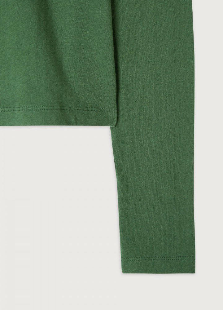 Zielony bawełniany longsleeve GAMIPY Basilic American Vintage