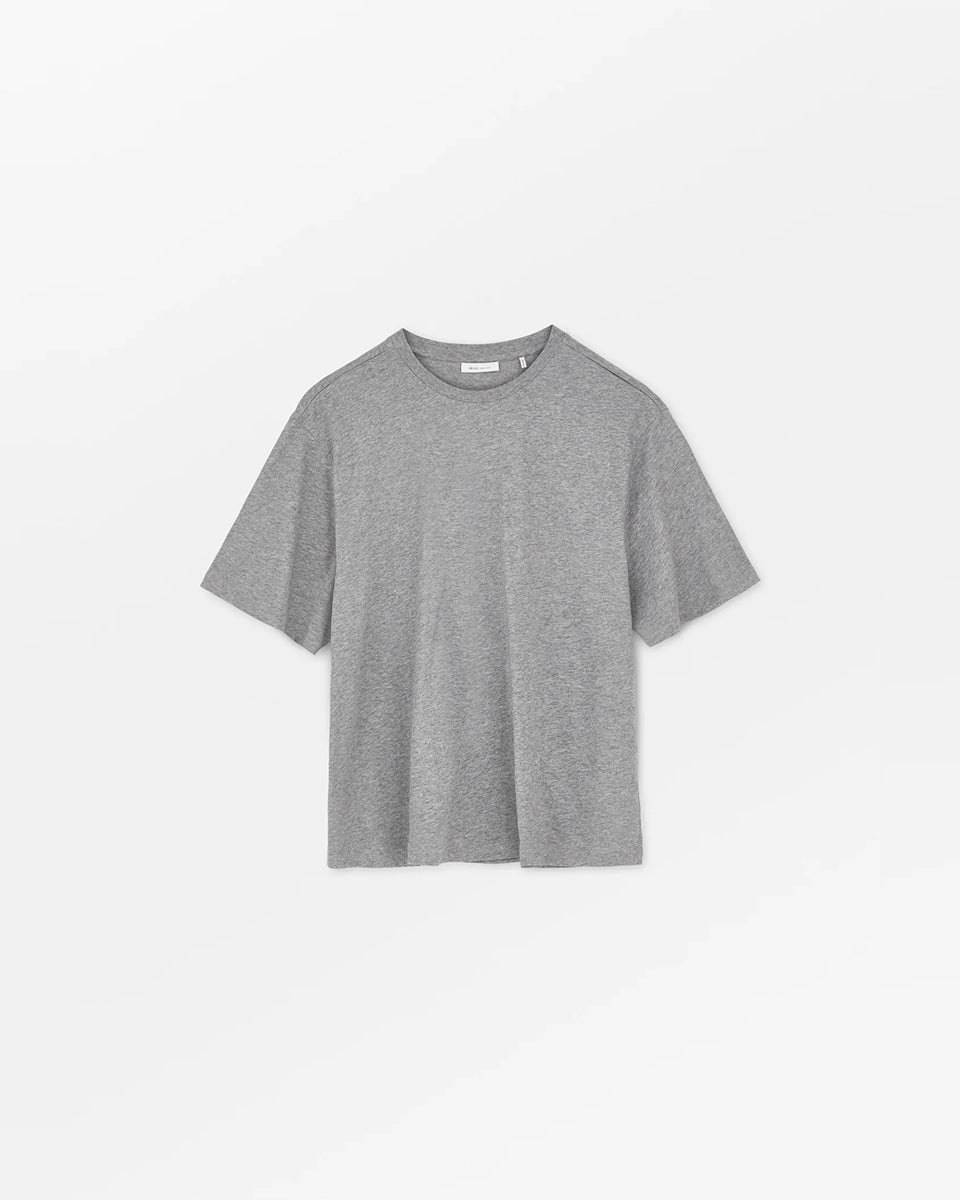 Klasyczny T-shirt o kroju oversize Andy Oversize Grey Melange marki SKALL, zapewniający swobodę i ponadczasowy, codzienny wygląd. Ma okrągły dekolt i krótkie rękawy. Wykonany w 100% z bawełny organicznej.&nbsp;

-Krój oversize

-Okrągły dekolt

-100% bawełna organiczna