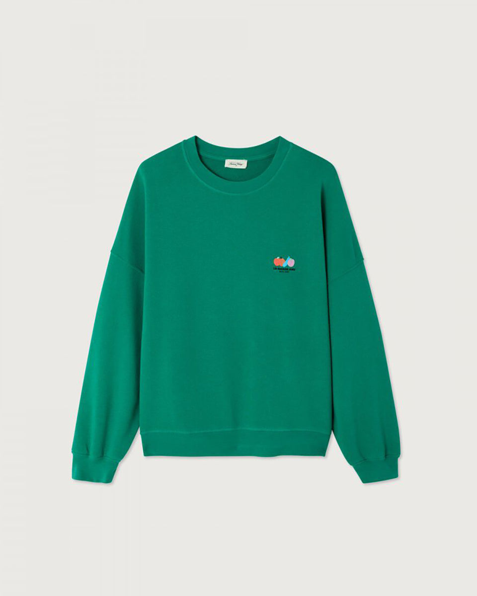 Luźna, bawełniana bluza ATU03 francuskiej marki American Vintage z długimi, raglanowymi rękawami i okrągłym dekoltem. Wykończona ściągaczami. Wykonana z miękkiej, bawełnianej tkaniny. Jest niezbędnym elementem codziennej garderoby, zaprojektowana z myślą o całorocznym noszeniu.

-Oversizowy krój

-Lekka, elastyczna bawełna&nbsp;

-Zamów bluzę w swoim standardowym rozmiarze