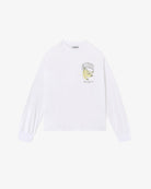 Oversizowy, biały Longsleeve Banana Print GANNI Bright White z nadrukiem banana i logo marki na lewej piersi. Koszulka ma okrągły dekolt i długie rękawy zakończone ściągaczami. Wykonana z bawełny organicznej.

-Luźny krój

-100% bawełna organiczna

-Zamów w swoim standardowym rozmiarze