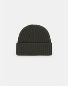 Zielona, gruba, wywijana czapka beanie Knitted CLOSED z prążkowaną fakturą. Wykonana w 100% z wełny.