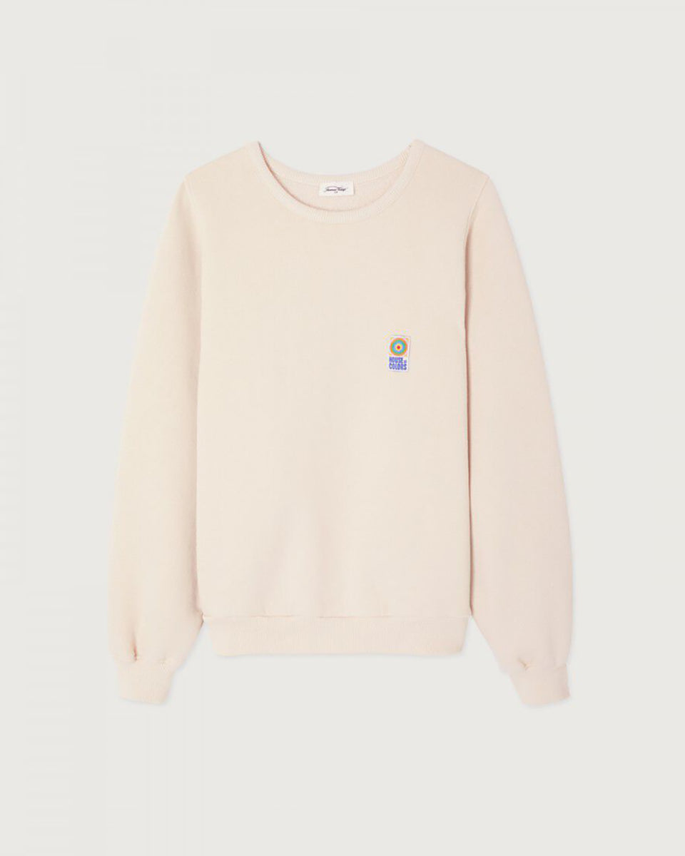 Luźna, bawełniana bluza FIK03 francuskiej marki American Vintage z długimi, raglanowymi rękawami i okrągłym dekoltem. Wykończona ściągaczami. Wykonana z miękkiej, bawełnianej tkaniny. Jest niezbędnym elementem codziennej garderoby, zaprojektowana z myślą o całorocznym noszeniu.

-Oversizowy krój

-Lekka, elastyczna bawełna&nbsp;

-Zamów bluzę w swoim standardowym rozmiarze
