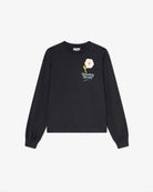 Oversizowy, ciemnoszary Longsleeve Crochet Patch GANNI Phantom z nadrukiem kwiatka i motywującym hasłem na lewej piersi. Koszulka ma okrągły dekolt i długie rękawy zakończone ściągaczami. Wykonana z bawełny organicznej.

-Luźny krój

-100% bawełna organiczna

-Zamów w swoim standardowym rozmiarze