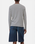 Luźny longsleeve Basic marki CLOSED w granatowo-białe paski. Bluzka ma okrągły dekolt, długie rękawy i opadające ramiona. Wykonana z bardzo miękkiej i przyjemnej dla skóry tkaniny z bawełną i modalem. Załóż longsleeve do jeansów, lnianych spodni czy ulubionych szortów.&nbsp;

-Luźny fason

-Wykonany z miękkiej tkaniny

-Zamów longsleeve w swoim standardowym rozmiarze
