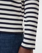 Luźny longsleeve Basic marki CLOSED w granatowo-białe paski. Bluzka ma okrągły dekolt, długie rękawy i opadające ramiona. Wykonana z bardzo miękkiej i przyjemnej dla skóry tkaniny z bawełną i modalem. Załóż longsleeve do jeansów, lnianych spodni czy ulubionych szortów.&nbsp;

-Luźny fason

-Wykonany z miękkiej tkaniny

-Zamów longsleeve w swoim standardowym rozmiarze
