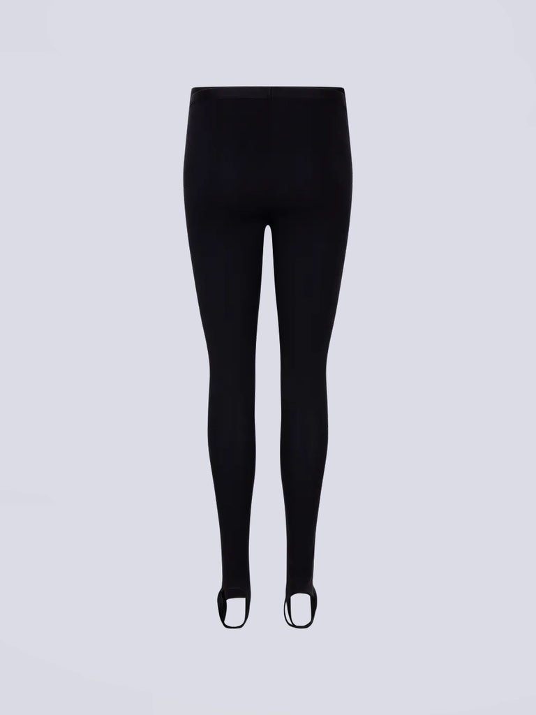 Czarne legginsy z wysokim stanem John Love Stories. Zakładane za pięty. Na gumie w pasie posiadają niewielkie, kontrastowe logo marki