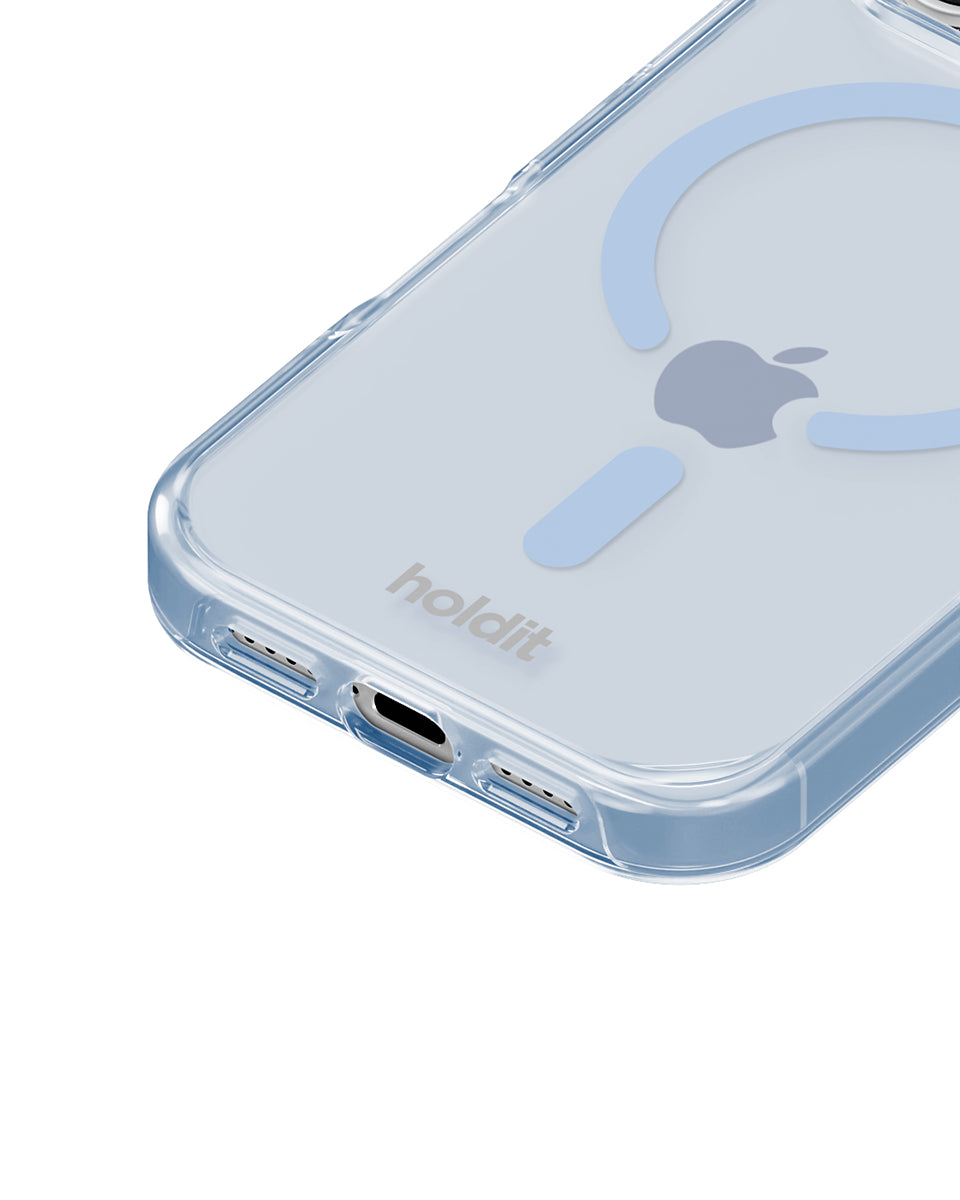 Silikonowe etui MagSafe Mineral Blue charakteryzuje się minimalistycznym designem i komfortowym wykończeniem, które zakrywa przyciski głośności i krawędzie. Dzięki wbudowanym magnesom kompatybilnym z MagSafe możesz łatwo korzystać z ładowania bezprzewodowego. Wykonane jest w 100% z PC/TPC z recyklingu z certyfikatem GRS.&nbsp;

Produkt wegański.