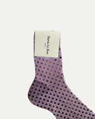 Fioletowe skarpetki z jedwabiem Novelty Polka Dots Lilac Maria La Rosa