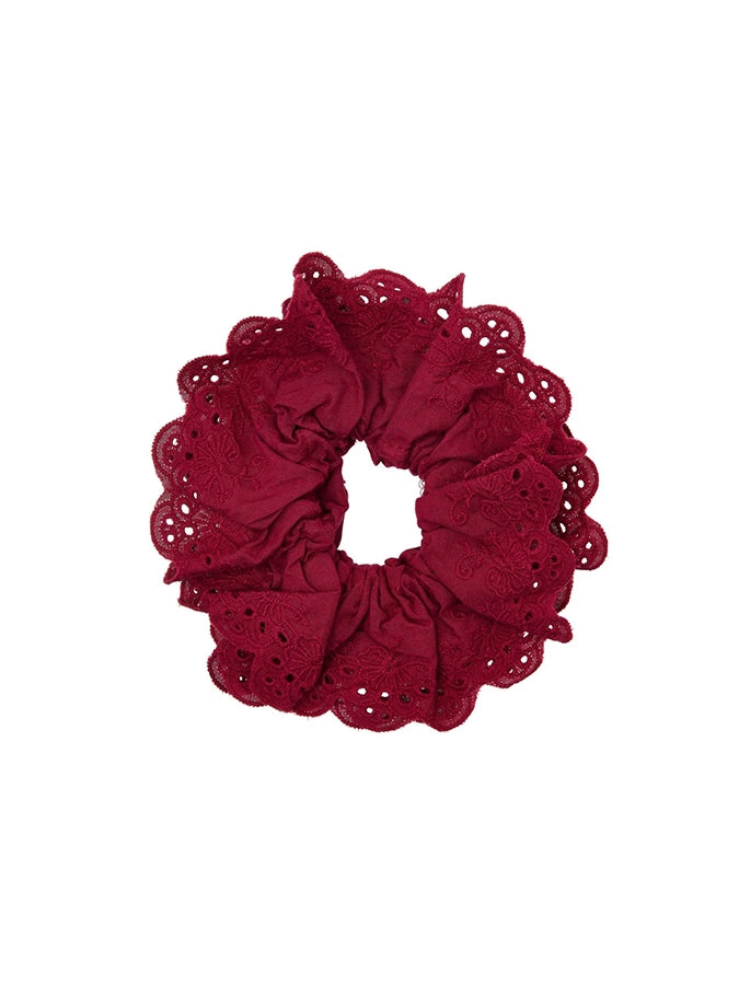 Duża, materiałowa, koronkowa gumka do włosów scrunchie Lace Pico Copenhagen.