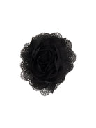 Duża spinka do włosów z dużymi zębami Lace Rose Pico Copenhagen i z materiałową, koronkową różą.