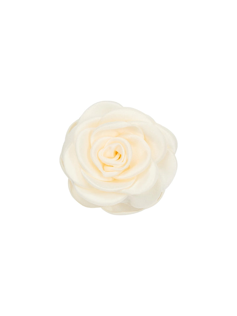 Spinka do włosów satynowa róża Small Satin Rose Ivory Pico Copenhagen