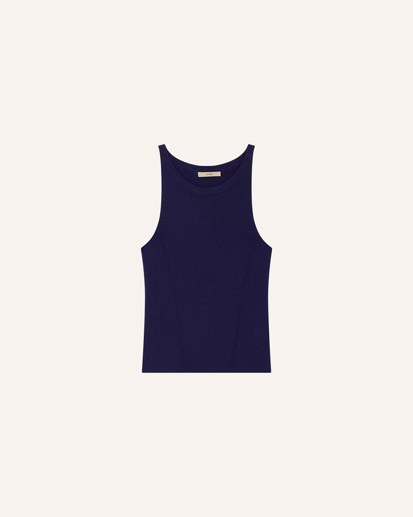 Dzianinowy tanktop Loro Sessun o przylegającym fasonie. Posiada okrągły dekolt i szerokie ramiączka. Wykonany z miękkiej i oddychającej, bawełnianej dzianiny z prążkowaną fakturą. 