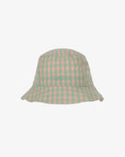 Letni, przewiewny kapelusz typu Bucket Hat SUI AVA z pięknym wzorem w kratkę. Z przodu posiada haftowane logo marki, a miękki materiał zapewnia całodzienny komfort.